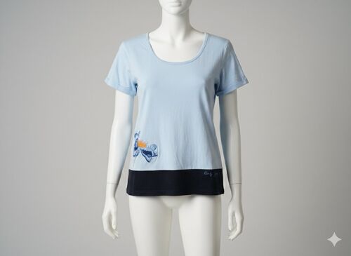 T Shirt Bleu Ciel Avec Broderies Taille M Kenzo Jeans Superbe
