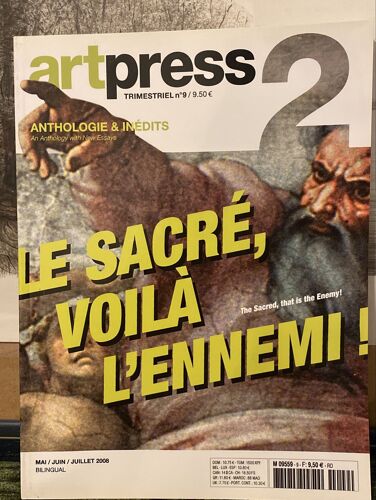 Art Press2 Nº9 « Anthologie Et Inédits » Mai Juin Juillet 2008 Bilingue
