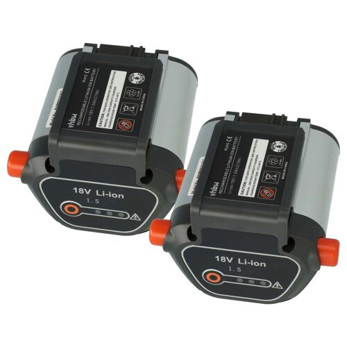 vhbw 2x Batterie compatible avec Gardena EasyCut Li-18/50 (8877-20) tondeuse cisaille (1500mAh, 18V, Li-ion)