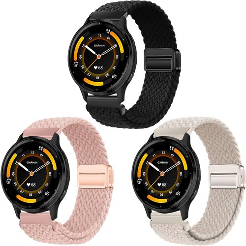 Loranka-3 Pièces Tissé Bracelet Compatible Avec Garmi N/Huawe I/Samsun G/Amazfi T/Fossil, 18/20/22mm Nylon Bracelets De Remplacement Pour Idw/Fitpolo/Ruimen/Jugeman/Blackview/Aeac