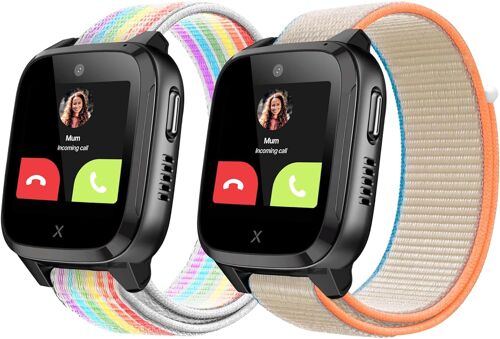 Loranka-Lot De 2 Bracelets En Nylon Uniquement Compatibles Avec Les Bracelets Xplora Kidzi, Pour Montre Intelligente Pour Enfants, Fermeture Velcro, Bracelets De Rechange Réglables Pour Filles Et