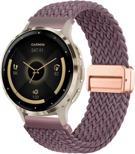 Loranka-Bracelet De Rechange Tressé Pour Garmin Venu 3s/Venu 2s/Vivoactive 4s/Vivomove 3s, 18 Mm - En Nylon Élastique - Fermeture Magnétique - Pour Garmin Forerunner 255s/265s, Homme Et Femme