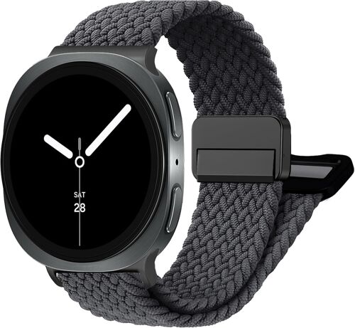 Loranka-Bracelet Magnétique Tressés Pour Samsung Galaxy Watch 8 40mm 44mm/8 Classic Band 46mm Homme Femme,Bracciale Tissé Nylon Élastique Sport Loop Rechange Bracelets Pour Samsung Watch 8/8 Classic