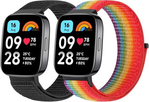 Loranka-Bracelet Compatible Avec Xiaomi Redmi Watch 3 Active Pour Homme Et Femme - Bracelet En Nylon Réglable Et Respirant - Bracelet De Rechange Pour Redmi Watch 3 Active
