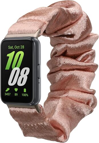 Loranka-Bracelet Compatible Avec Samsung Galaxy Fit 3 - Bracelet De Rechange Design Chouchou Pour Fitness Tracker - Noir