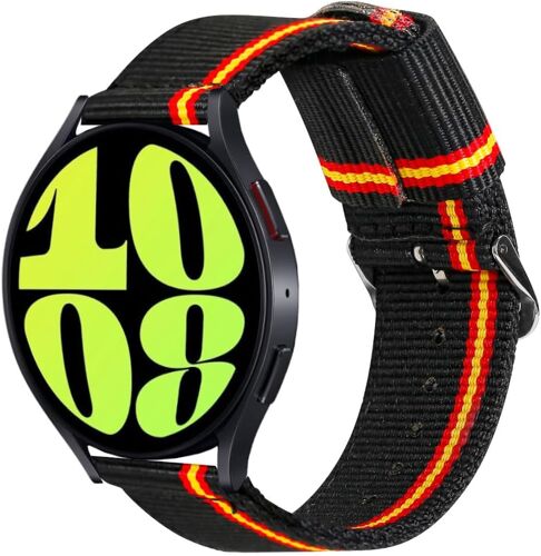 Loranka-Bracelet Compatible Avec Samsung Galaxy Watch 7/6/5/4/Fe 44mm 40mm/Watch 6 Classic/Watch 5 Pro/Watch 4 Classic, Bracelet En Nylon 20mm Drapeau Espagne