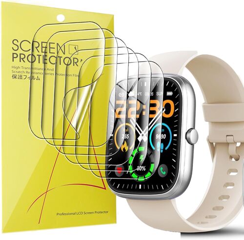 Loranka-6 Pièces Protection Écran Pour ¿Qxq/Taopodo/¿Cascho/Dyurwa T60 1.91" Pouces Smart Watch - Sans Bulles Haute Définition Qualité Supérieure Transparent Doux Tpu Film Protection (6 Packs)