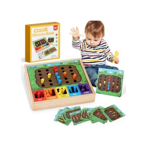 Jeu éducatif de tri d'insectes en bois Montessori 25 pièces pour enfant dès 2 ans apprentissage couleurs et motricité fine