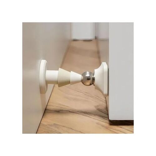 Butée de Porte Magnétique en Silicone Antidérapante sans Perçage - Arrêt de Porte de Sol Adhésif Silencieux Ivoire
