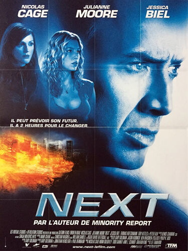 Next - Véritable Affiche De Cinéma Pliée - Format 120x160 Cm - De Lee Tamahori Avec Nicolas Cage, Julianne Moore, Jessica Biel, Thomas Kretschmann, Thomas Kretschmann, Peter Falk - 2007