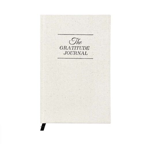 Journal De Gratitude A5 - Carnet En Lin À Couverture Rigide Avec Papier Épais Beige