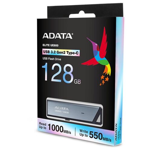 ADATA UE800 lecteur USB flash 128 Go USB Type-C 3.2 Gen 2 (3.1 Gen 2) Argent