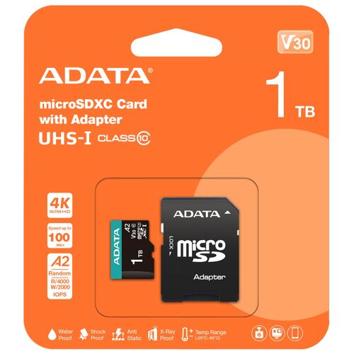ADATA AUSDX1TUI3V30SA2-RA1 mémoire flash 1 To MicroSDXC UHS-I Classe 10