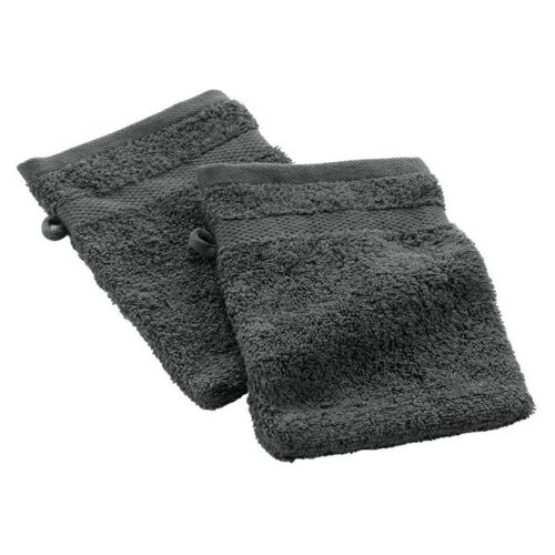 Paris Prix 135930 Vêtement Et Mitaine À Laver Anthracite Coton Serviette De Toilette