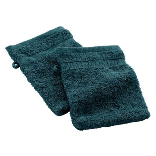 Paris Prix 135932 Vêtement Et Mitaine À Laver Bleu Coton Serviette De Toilette