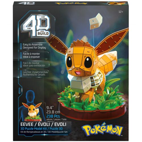 4D Build - Puzzle 3D Pokémon - Maquette Évoli Pokémon 238 Pièces - Évoli Inspiré Du Dessin Animé - Puzzle Adulte - Jeu De Construction À Collectionner - Jouet Adulte - Jeu Enfant 12 ans Et +