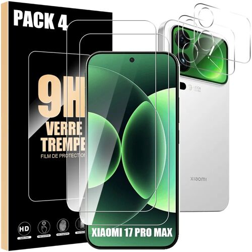 2 Verres Trempés et 2 Vitres Ecran Arrière pour Xiaomi 17 Pro Max, Protection Anti-Rayure - E.F.Connection