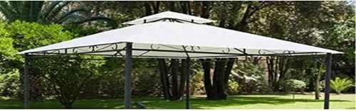 Top Bâche De Protection Pour Tonnelle De Rechange 3 X 3 M Beige Avec Airvent, Fixation De Bords Uniquement