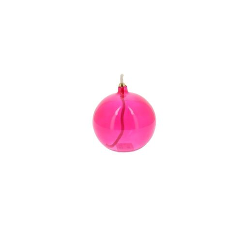 LAMPE À HUILE VERRE MÈCHE 10X10.5CM FRAMBOISE