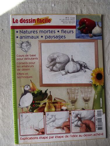 Le Dessin Facile N°2 Natures Mortes Fleurs Animaux Paysages.