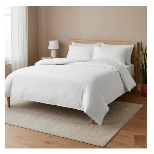 Housse De Couette En Percale 240 X 260 Cm Blanc