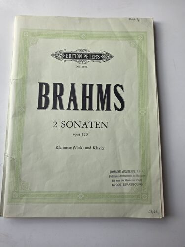 Brahms - 2 Sonaten - Klarinette (Viola) Und Klavier - Op 120