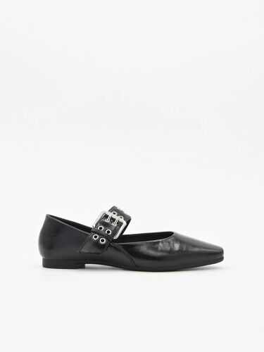 Ballerines Noirs Avec Clous Et Fermeture Boucle