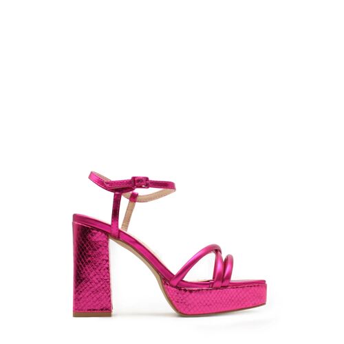 Chaussures Sandale Lanières Fuchsia Métallisé