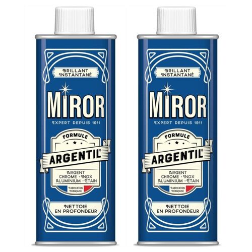 MIROR Lot de 2 Flacons 250ml Nettoyant ARGENTIL Argent Et Métal - Anti-oxydant