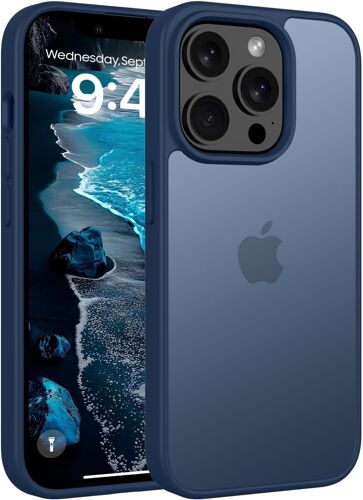 KALANKA-Coque Mat pour iPhone 14 Pro-6.1 Pouces,[Toucher Doux et Soyeux],Étui Housse Translucide Dos Mat Fine pour iPhone 14 Pro Case,Anti-Chocs,Ultra Fine et antidérapante,Bleu foncé.