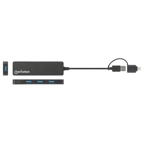 Manhattan - Concentrateur (hub) - combinaison USB-A et USB-C - 4 x USB 3.2 Gen 1 - de bureau