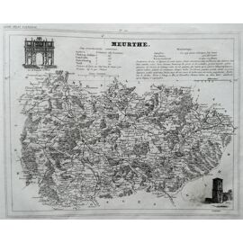 Ancienne Carte Du Departement De La Meurthe - Nancy - Chateau Salins - Luneville - Sarrebourg - Toul - 1843