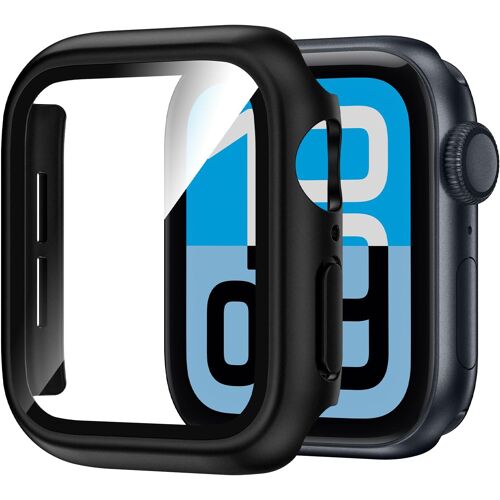 Loranka-Coque Étanche Pour Apple Watch Série Se 3/Se 2/Se/6/5/4 40mm, Dur Pc Bumper Case Avec Protecteur D'écran En Verre Trempé, Antichoc Étui De Protection Imperméable Housse Pour Iwatch 40 (Noir)