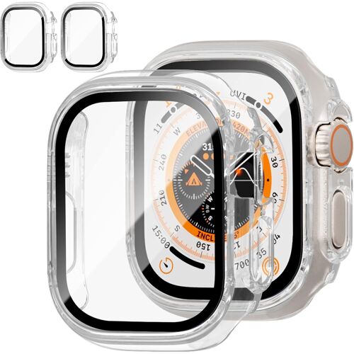 Loranka-Lot De 2 Coques Avec Protecteur D'écran En Verre Trempé Pour Apple Watch Ultra 2 (2023)/Ultra 49 Mm, Protection Complète En Polycarbonate Rigide Mince Pour Iwatch 49 Mm, Transparent