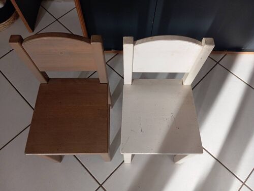 Lot 2 Chaises Enfants Bois Assise 30cm Occasion