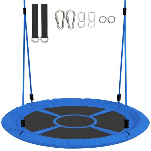 Balançoire Nid D'oiseau Hauteur Réglable Charge 200 Kg 80 Cm Bleu