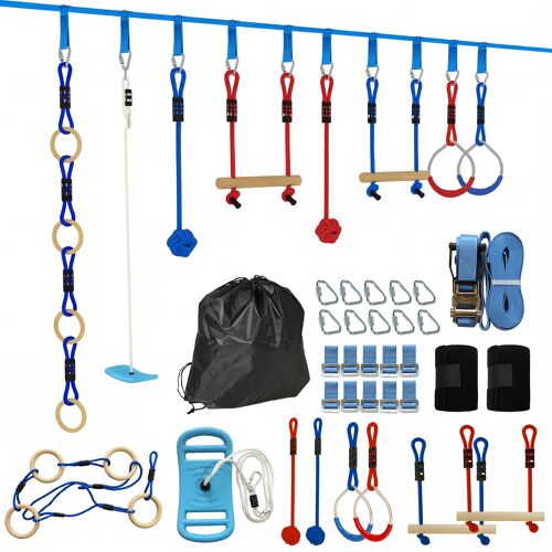 Parcours D'obstacles Ninja Enfants 10 M Charge 100 Kg Pp Multicolore