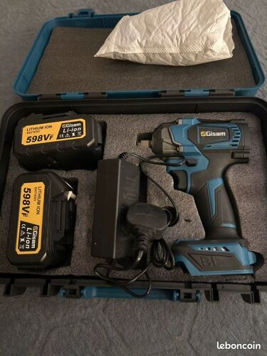 Clé à chocs électrique 1200N.M ¿ Mallette complète neuve + 2 batteries + Accessoire Neuf