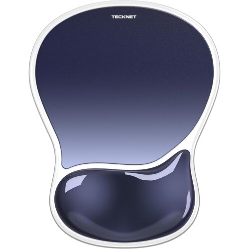 JGD-Tapis de Souris Ergonomique avec Repose-Poignet en Gel en Forme de Goutte, Surface PVC & Base PU, Imperméable, Anti-Dérapant pour Bureau, Étude, Jeu (Bleu)