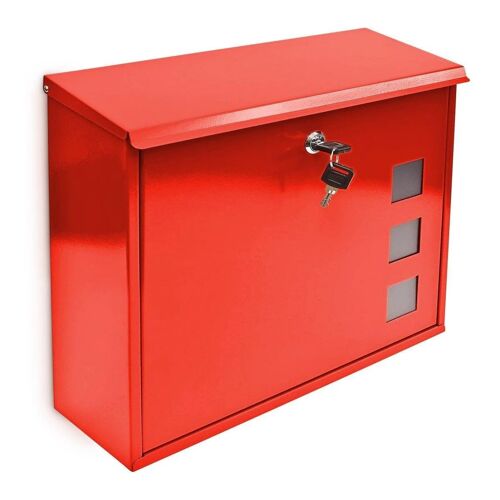 Boite Aux Lettres Design Contemporain Murale Rouge Jardin Extérieur Helloshop26 1013015