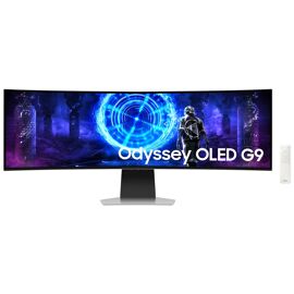 Samsung Odyssey OLED G9 S49DG954SU - G95SD Series - moniteur OLED - Intelligent - jeux - incurvé - 49" - 5120 x 1440 Dual Quad HD @ 240 Hz - 250 cd/m² - 1000000:1 - HDR10 - 0.03 ms - DisplayPort, Micro HDMI, HDMI - haut-parleurs - argent
