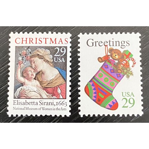 Lot De 2 Timbres Neufs** Etats-Unis 1994 Christmas / Noël