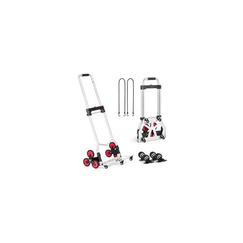 Chariot Diable Pliant 260 lb – Poignée Télescopique – Dolly d’Escalier avec 2 Sangles Élastiques