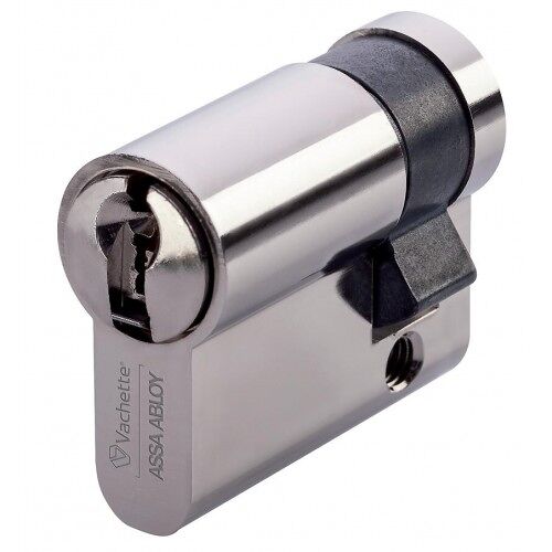 Demi-cylindre simple varié de sûreté en Laiton nickelé - série VIP+ - 40X10mm VACHETTE