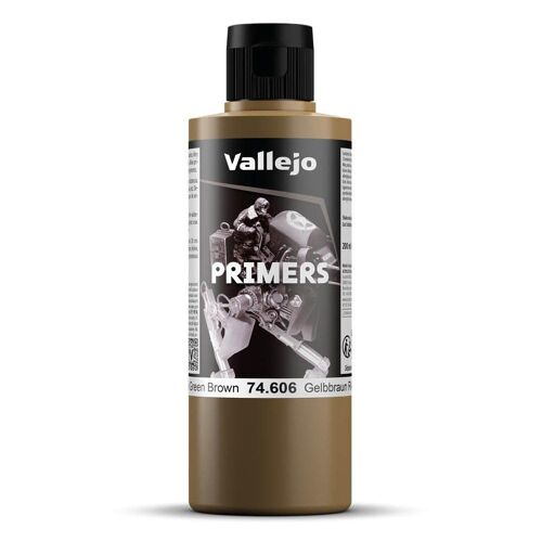 Vallejo Surface Primer Couleur Apprêt Acrylique Couleur Gelbbraun Ral8000 200 Ml. Apprêt Finition Mate À Séchage Rapide Et Grande Adhérence Pour Aérographe, Pour Figurines Et Maquettes.-Vallejo