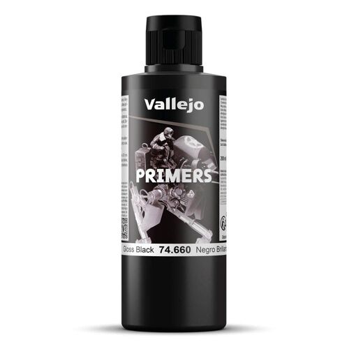 Vallejo Primaire Acrylique Noir Brillant Séchage Rapide, 200 Ml. Pour Aérographe Modélisme Et Figurines.-Vallejo