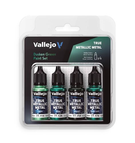 Vallejo Set Métal Vrai Métallique Vert Sombre 4 Flacons-Vallejo