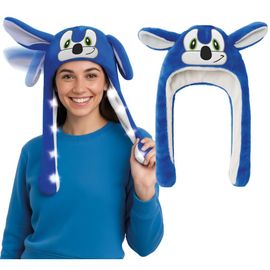 Bonnet Lumineux Chien Bleu Oreilles Mobiles Adulte