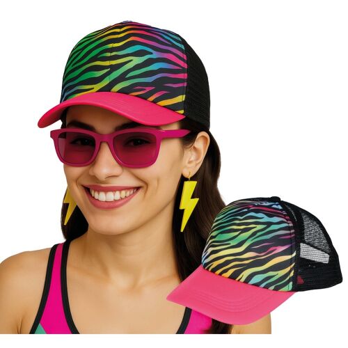 Casquette Zébré Années 80 Multicolore Femme