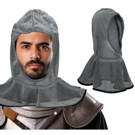 Coiffe Maille Médiévale Polyester Gris Homme
